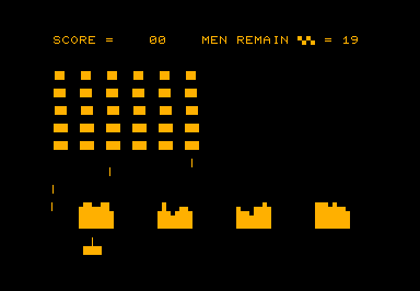 Space Invader game screenshot for Commodore PET